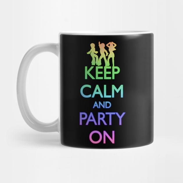 KEEP CALM AND PARTY ON, Rainbow Tinsel by HolidayBug